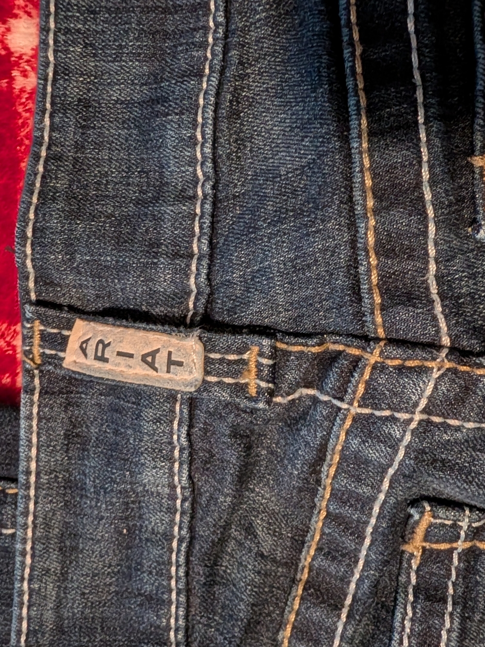Ariat Dark Blue Bootcut Jeans with Contrast Stitching - Picture 5 of 8